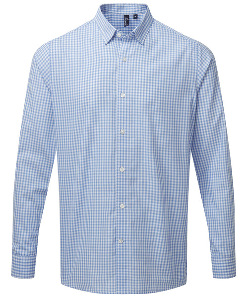 Adidas (SIZE L) on sale ORIGINALS X HUMAN MADE MENS GINGHAM LONG SLEEVE SHIRT BLUE WHITE