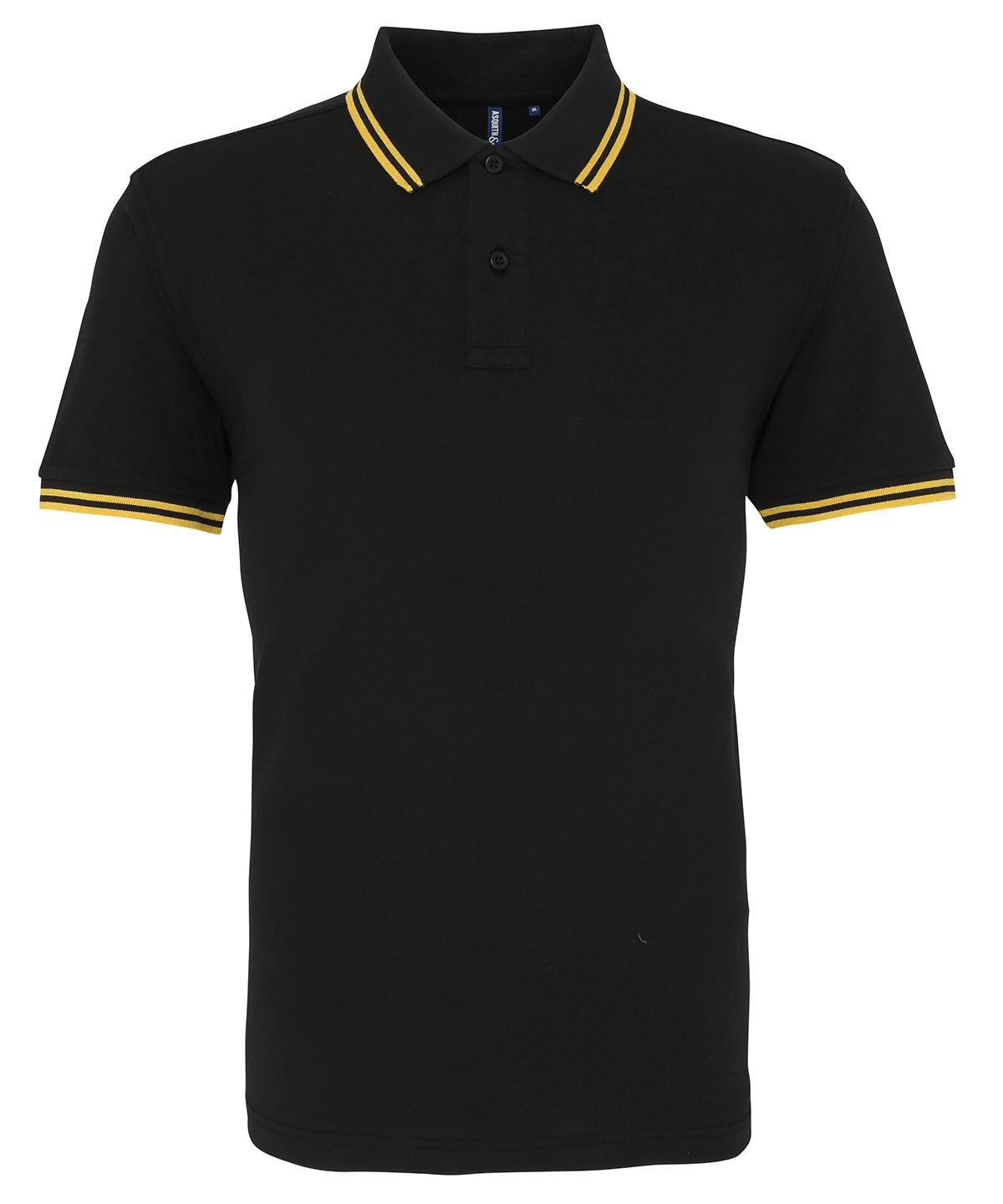 Mens Tipped Short Sleeve Polo Shirt - Black/Yellow – Harrington Jacket ...